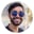 Bearded man with round sunglasses