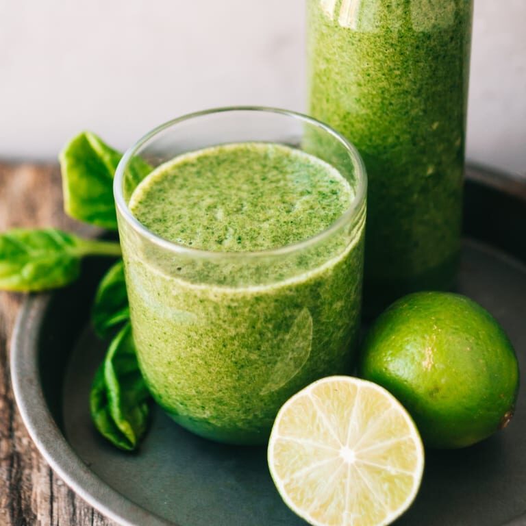 Healthy green drink in a glass