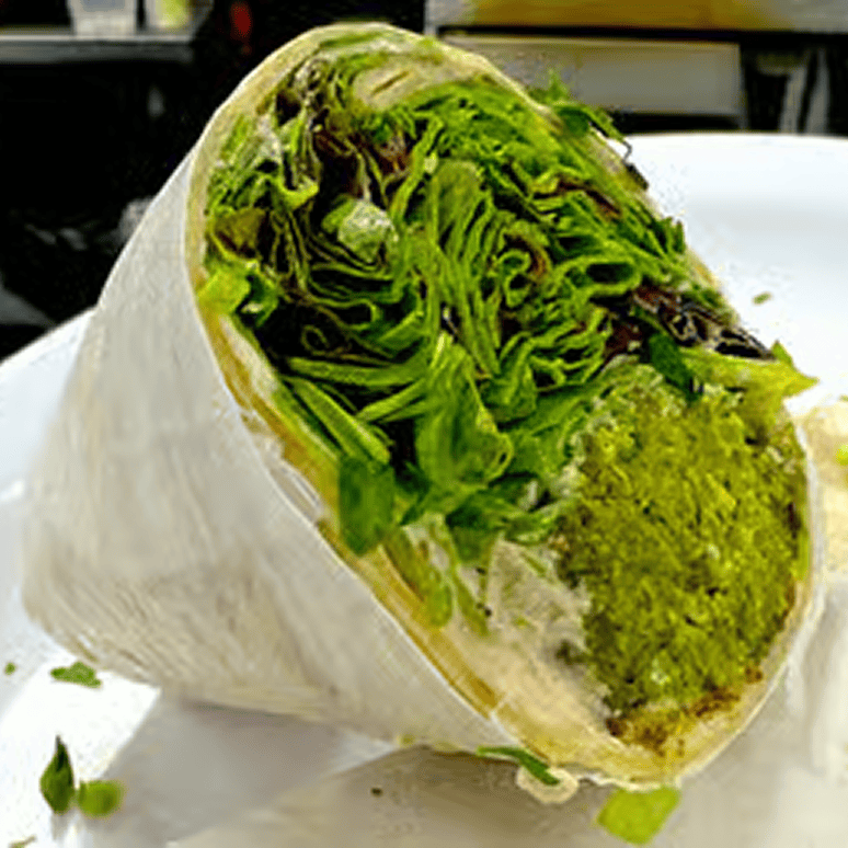 Delicious falafel-filled sandwich wrap